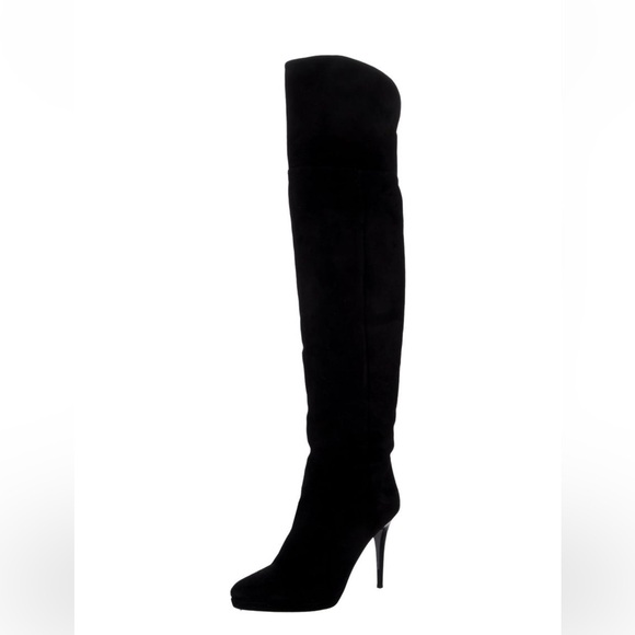 Jimmy Choo Giselle Black Suede Over the Knee Boots; size 9.5, EUC! - Picture 2 of 16